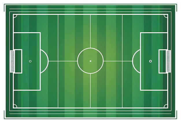 Foto eine einfache vektorillustration des feldlayouts für fußball oder fußball grünes grasfeld