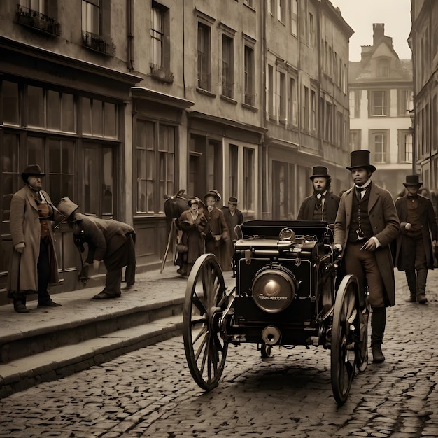 Foto eine gruppe von männern fährt in einem auto mit einem elefanten im hintergrund