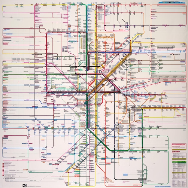 Foto eine karte der öffentlichen verkehrsmittel mit klar abgebildeten routen und verbindungen