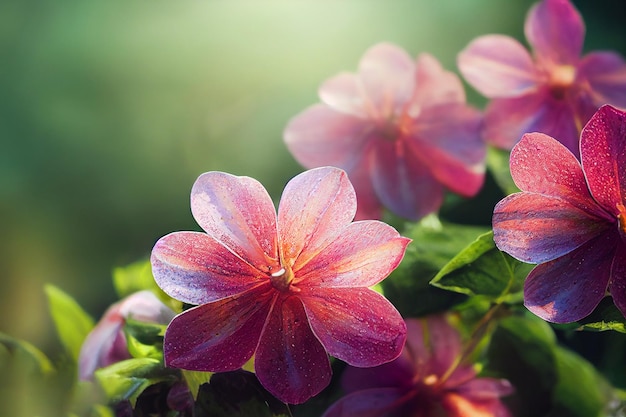 Eine Nahaufnahme von Blumen, auf die die Sonne scheint