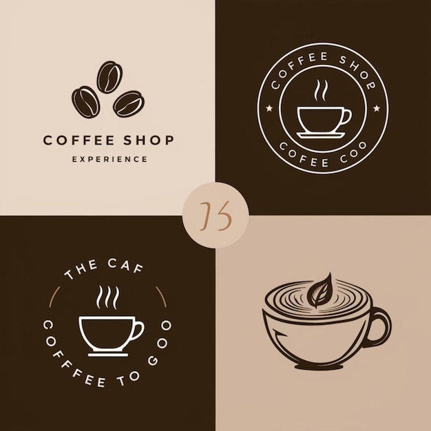 Foto eine reihe von café-logos, einschließlich des cafés