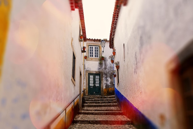 Foto eine schmale straße in der altstadt