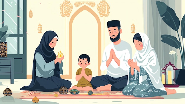 Einfache flache Vektorillustration von Muslim