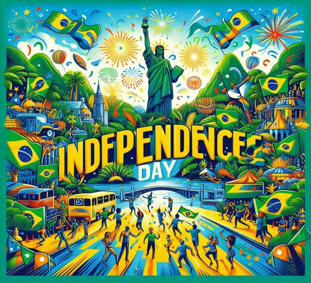 Foto esta ilustração alegre é ilustrada para a independência do brasil