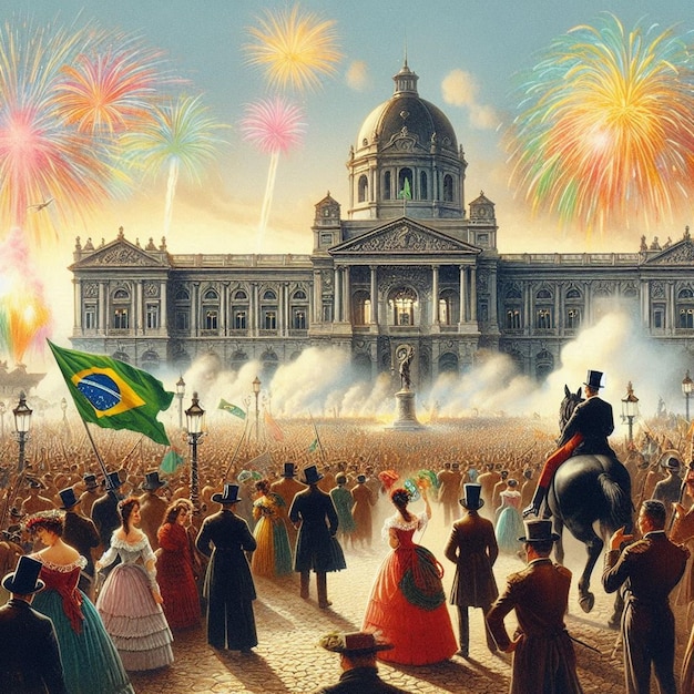 Foto este desenho alegre projetado para a independência do brasil