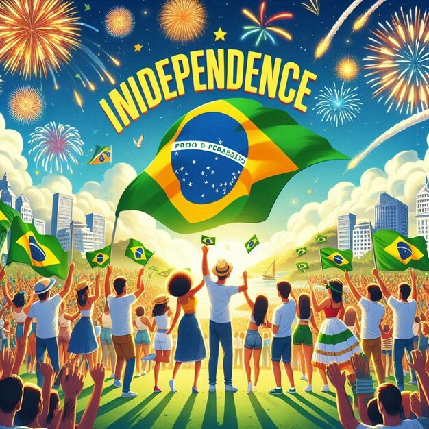 Foto este desenho alegre projetado para a independência do brasil