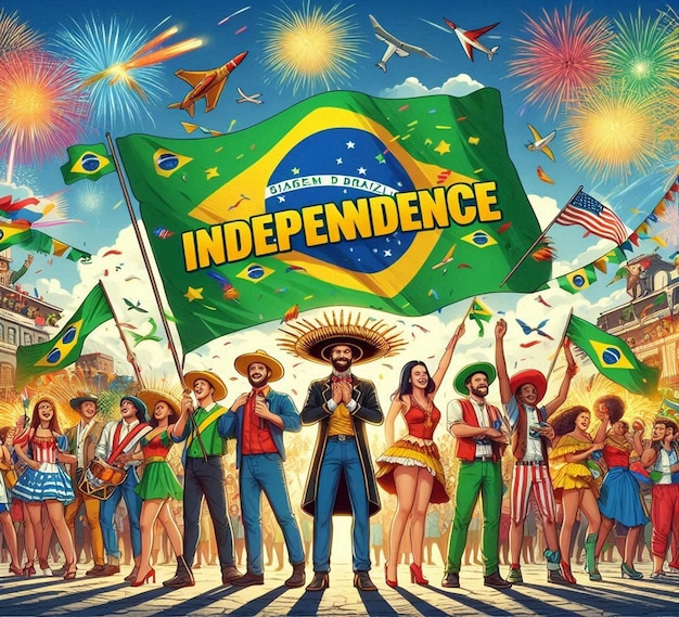 Foto este desenho alegre projetado para a independência do brasil