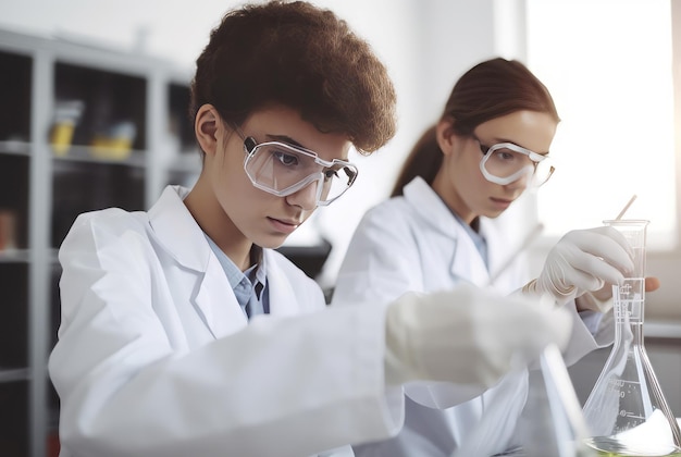 Experimento de adolescentes Estudo de aula de laboratório Gerar Ai