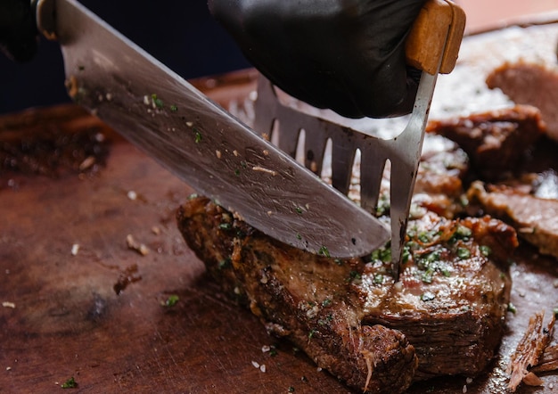 Foto exquisites grillfleisch zum genießen und essen