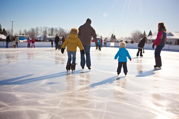 Foto familie genießt einen tag eislaufen in einem outdoo american family photos365jpg