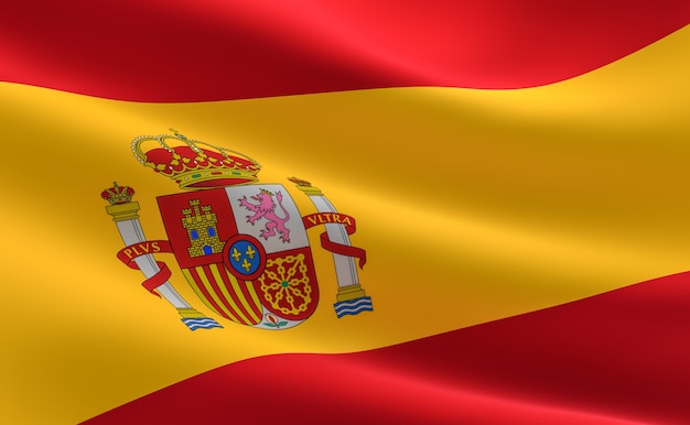 Flagge von Spanien. Illustration der spanischen Fahne winken.