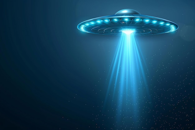 Fließendes außerirdisches UFO UFO, das Lichtgeschwindigkeit emittiert Illustration