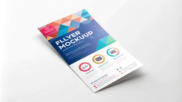 Foto flyer-mockup-design auf weißem hintergrund