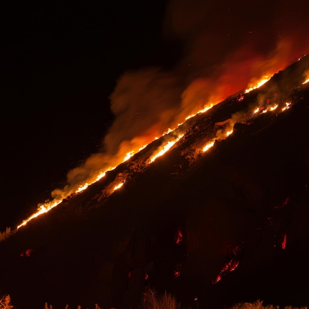 Foto fogo na colina à noite 25