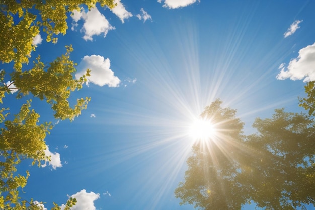 Foto fundo de céu azul com sol