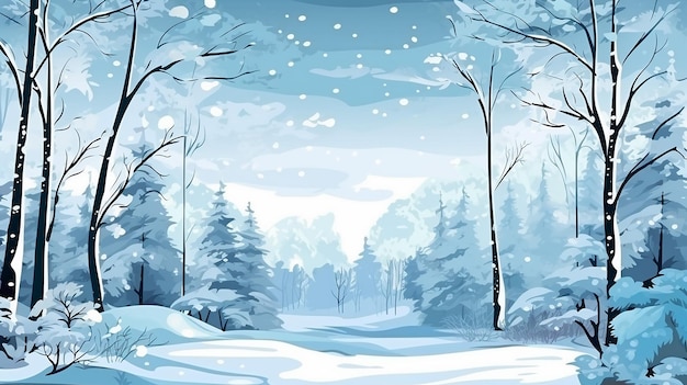 Fundo de inverno com fundo de paisagem de neve pesada da temporada de inverno