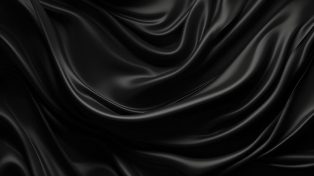 fundo de textura de tecido de seda preto ondulado