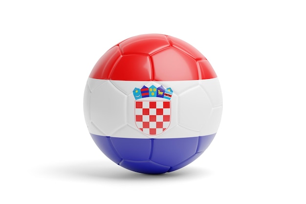 Fußball mit den Farben der Flagge Kroatiens 3D-Darstellung