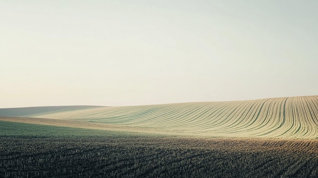 Foto geplagtes feld mit rollenden hügeln