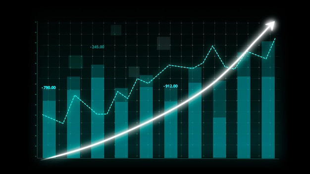 Foto geschäftswachstumskonzept in anspielungsreichem diagramm, das den marketingverkaufsgewinn zeigt