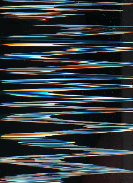 Foto glitch distorção de fundo ruído azul laranja branco cor onda digital artefato exibição em dificuldade