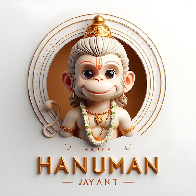 Foto glückliche hanuman jayanti traditionelle indische festfeier hintergrund 3d-wünsche