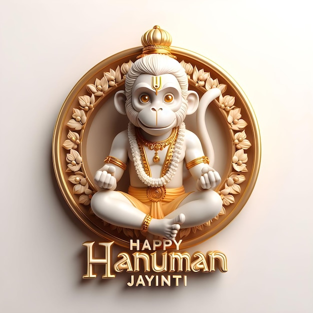 Foto glückliche hanuman jayanti traditionelle indische festfeier hintergrund 3d-wünsche