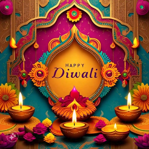 Foto glückliches diwali-hintergrunddesign