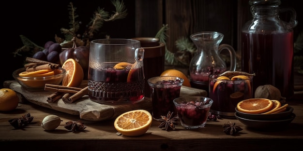 Foto glühwein-stilleben