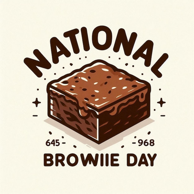 Foto gráfico vetorial do dia nacional do brownie bom para a celebração do dia internacional do brownie design plano flyer design ilustração plana