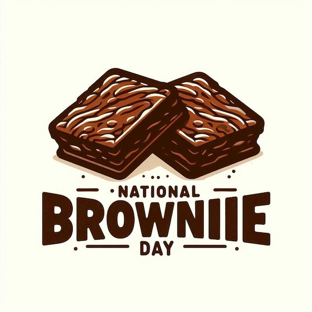 Foto gráfico vetorial do dia nacional do brownie bom para a celebração do dia internacional do brownie design plano flyer design ilustração plana