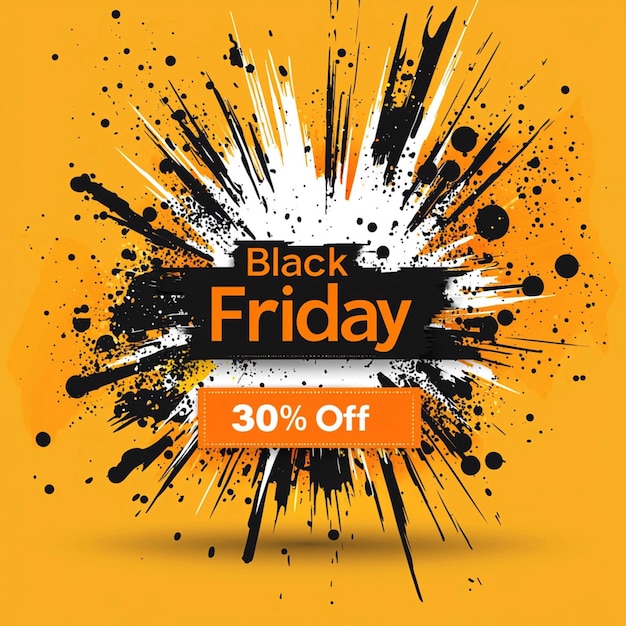 Foto grafik zur werbung für einen black friday sale mit gelbem hintergrund