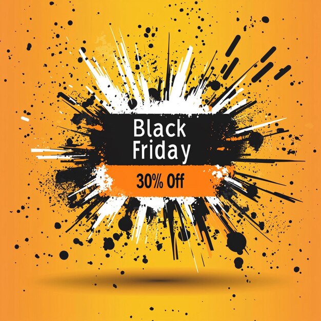 Foto grafik zur werbung für einen black friday sale mit gelbem hintergrund