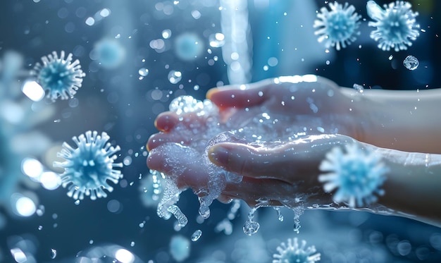 Foto hände mit alkoholgel oder sanitizergel waschen