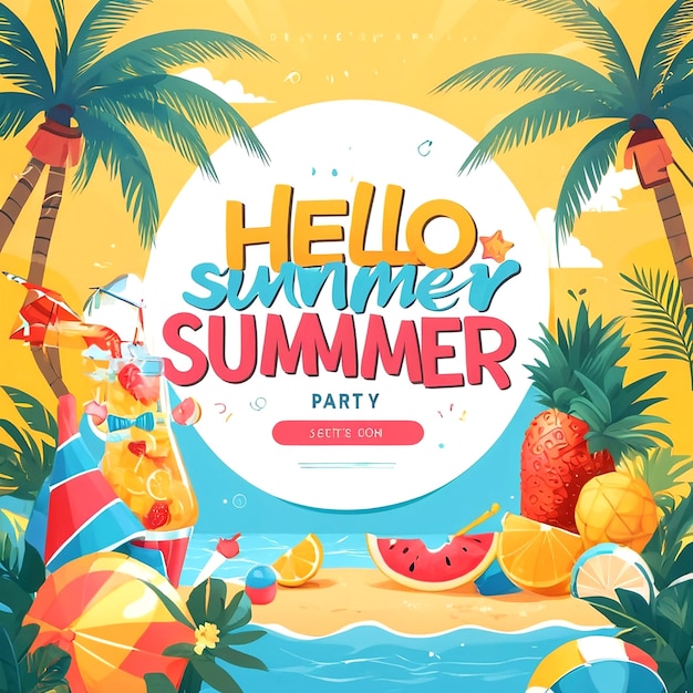 Foto hallo sommerparty-banner-design