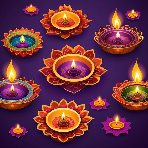 Foto happy diwali diya lampen urlaub karte feiern poster