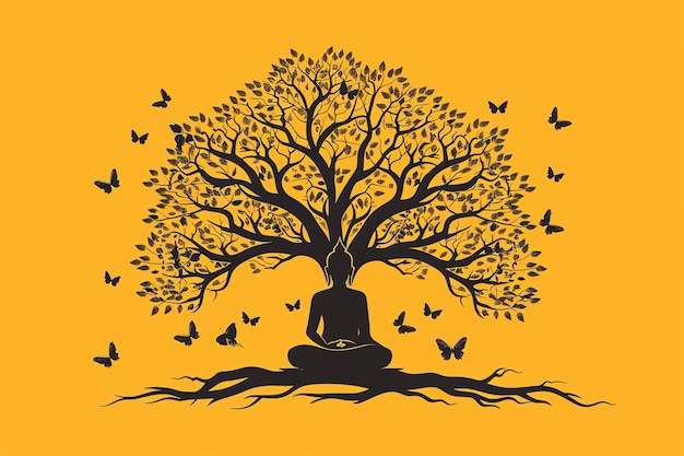 Hintergrund der Bodhi-Baum-Illustration