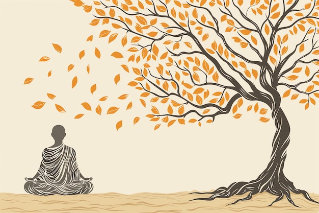 Hintergrund der Bodhi-Baum-Illustration