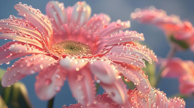 Foto hochwertige durchsichtige psd eine rosa blume mit wassertropfen