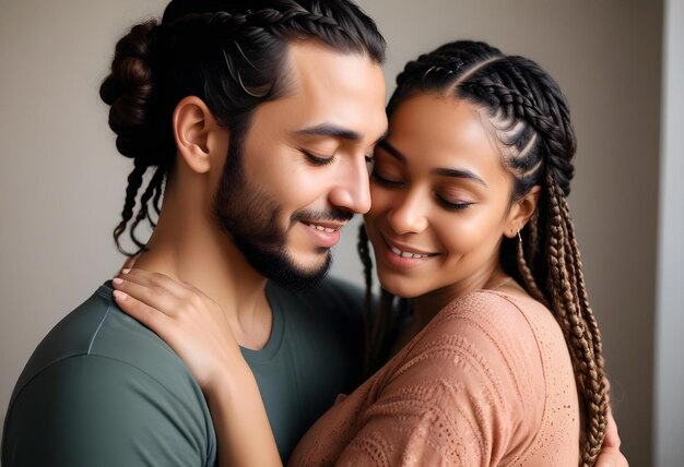 Foto homem abraçando mulher grávida