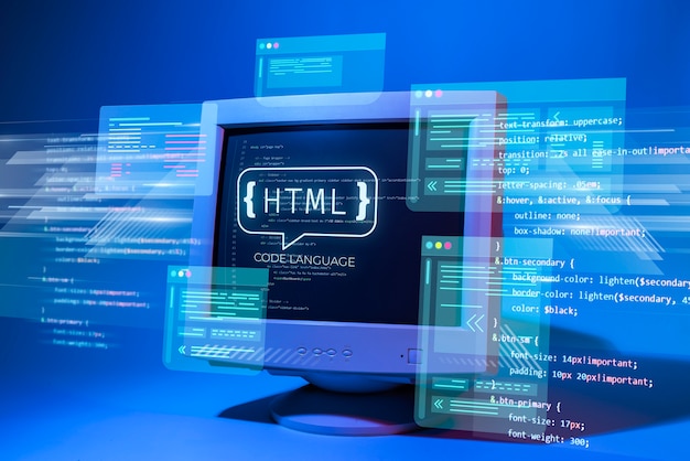 Foto html-system für website-konzept