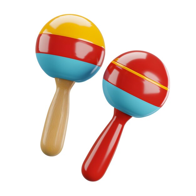 Foto Ícone 3d de maracas imagem png de objeto isolado