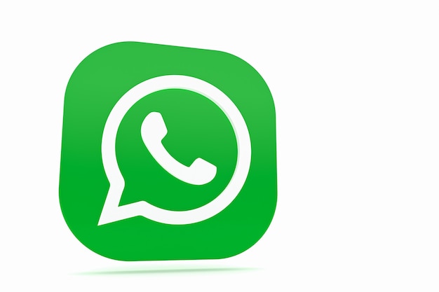 Ícone do logotipo verde do aplicativo Whatsapp renderização 3d