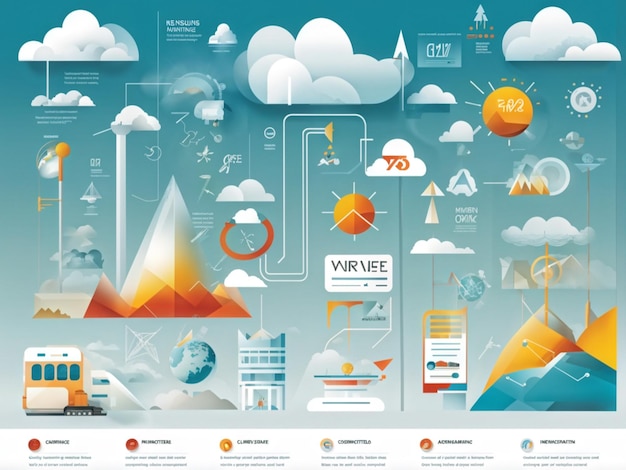 Foto Ícones geométricos de tempo e viagens para a interface