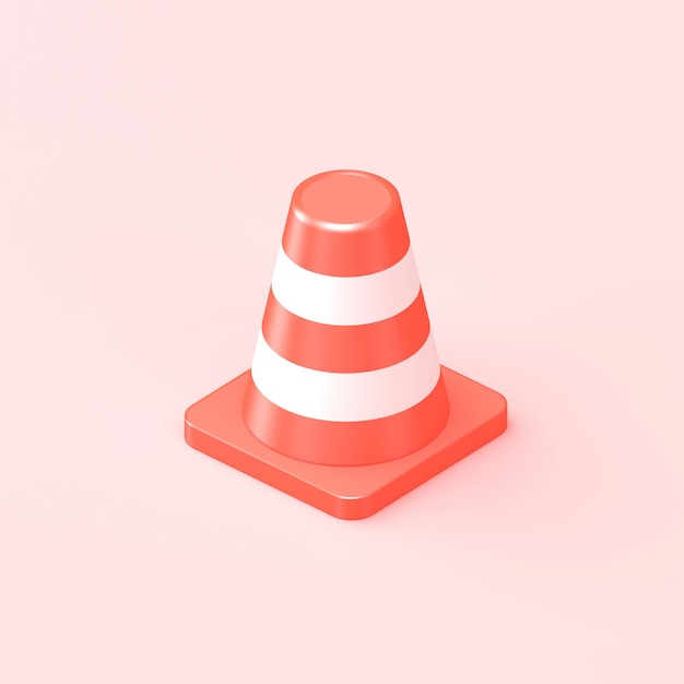 Foto ilustração 3d de construção de cone pastel minimalista estilo minimalista