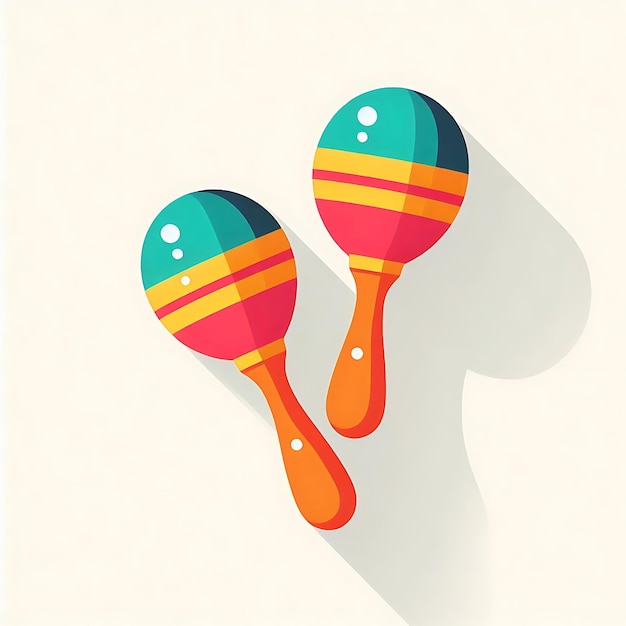 Foto ilustração plana de maracas de instrumentos musicais para tocar concertos, festas musicais e músicas