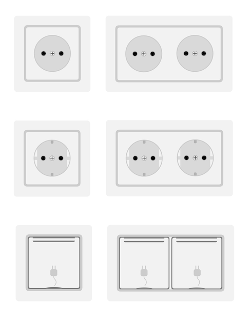 Foto ilustração vetorial de estoque de tomada elétrica para fiação elétrica interna