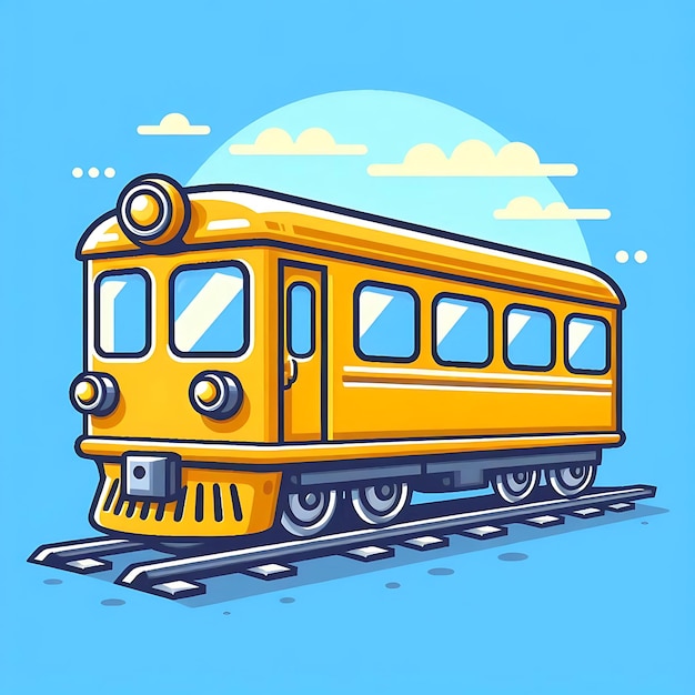 Foto ilustração vetorial de trem estilo desenho animado