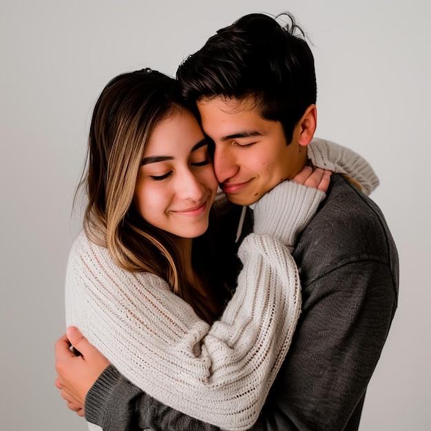 Foto imagem de um casal feliz apaixonado abraçando-se