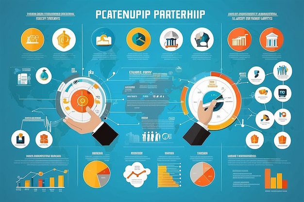 Foto infografiken über geschäftspartnerschaften